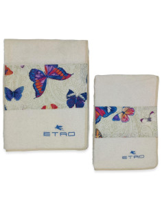 ETRO SET 2 ASCIUGAMANI VISO E OSPITE IN SPUGNA