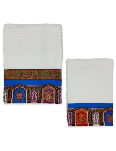 ETRO SET 2 ASCIUGAMANI VISO E OSPITE IN SPUGNA DI COTONE