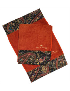 ETRO SET 2 ASCIUGAMANI VISO E OSPITE IN SPUGNA DI COTONE...