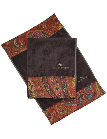 ETRO SET 2 ASCIUGAMANI VISO E OSPITE IN SPUGNA DI COTONE - MARANTA