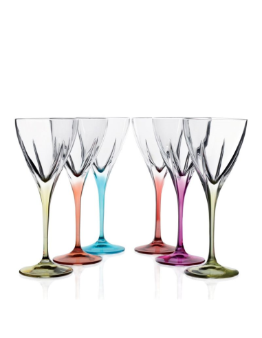 RCR SET 6 CALICI VINO 21 CL - FUSION COLOUR