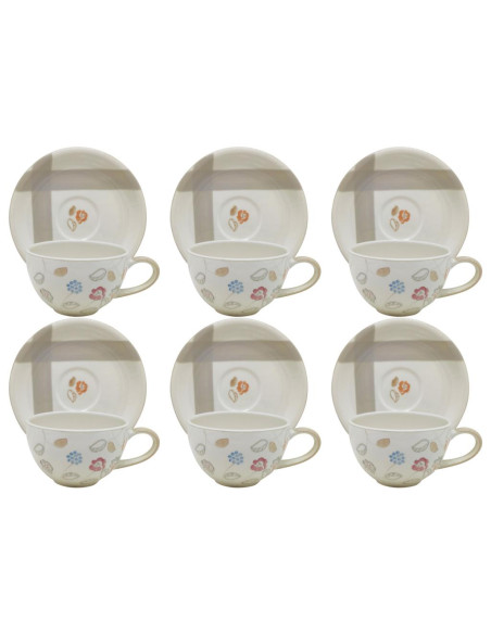 WALD SET 6 TAZZE COLAZIONE CON PIATTINO 350 ML - SERENAMENTE