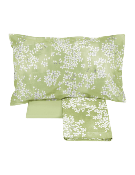 FAZZINI COMPLETO LENZUOLA COPRILETTO MATRIMONIALE IN PERCALLE - KIMONO