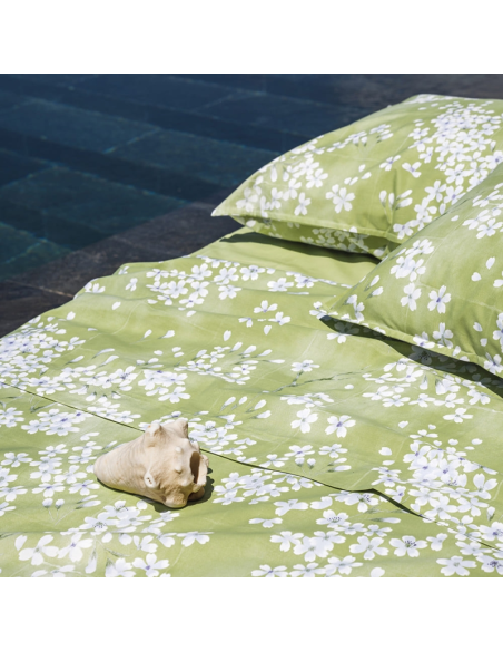 FAZZINI COMPLETO LENZUOLA COPRILETTO MATRIMONIALE IN PERCALLE - KIMONO