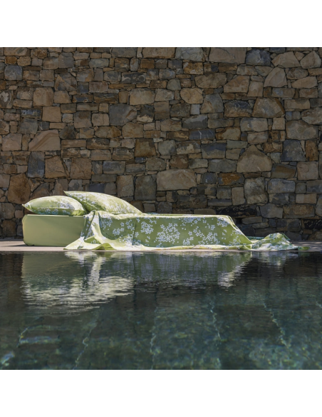 FAZZINI COMPLETO LENZUOLA COPRILETTO MATRIMONIALE IN PERCALLE - KIMONO