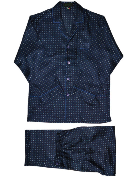 VILLA DELMITIA COMPLETO UOMO PIGIAMA APERTO LUNGO E VESTAGLIA 100% SETA