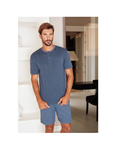 QBO TRIS PIGIAMA UOMO MANICA CORTA, PANTALONE E...