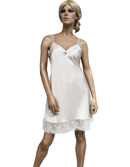 AMADINE COMPLETO LINGERIE DONNA VESTAGLIA E SOTTOVESTE IN RASO CON PIZZO