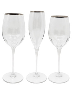 LE STELLE SERVIZIO CALICI 38 PEZZI - MONALISA FILO PLATINO 2