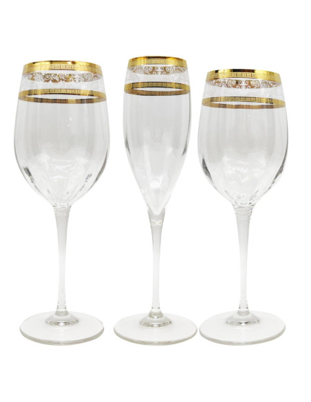 LE STELLE SERVIZIO CALICI 37 PEZZI - MONALISA BIANCO ORO