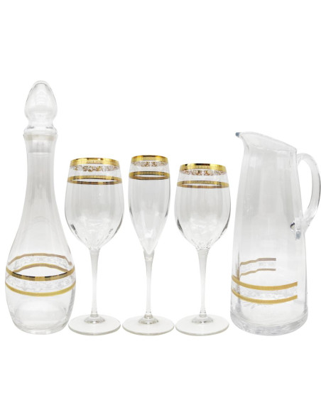 LE STELLE SERVIZIO CALICI 38 PEZZI - MONALISA BIANCO ORO