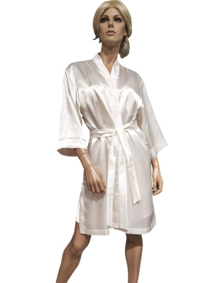 AMADINE COMPLETO LINGERIE DA DONNA VESTAGLIA E SOTTOVESTE IN RASO CON PIZZO