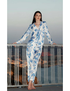 FILO D'ANGELO PIGIAMA DONNA APERTO MANICA LUNGA E...