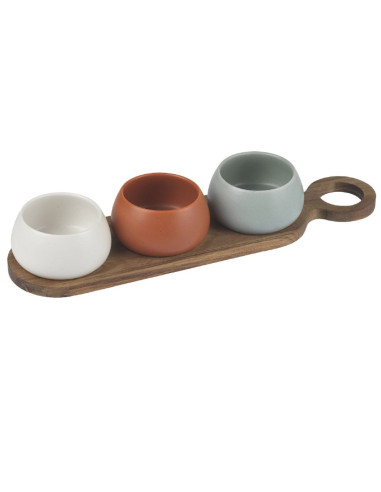 EVVIVA SET 3 CIOTOLINE SU VASSOIO 10 X 38 CM