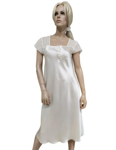 LUNA DI SETA CAMICIA DA NOTTE DONNA MANICA CORTA A...