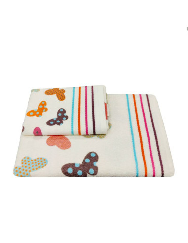 CA' D'ORO SET 2 ASCIUGAMANI IN SPUGNA DI COTONE...