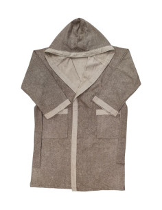 BORBONESE ACCAPPATOIO CON CAPPUCCIO IN MICROSPUGNA