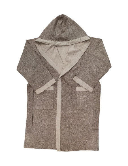 BORBONESE ACCAPPATOIO CON CAPPUCCIO IN MICROSPUGNA