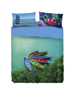 BASSETTI COMPLETO LENZUOLA-COPRILETTO MATRIMONIALE 100%...