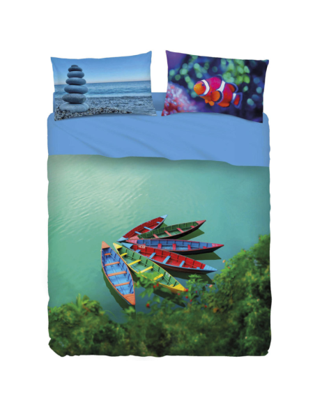 BASSETTI COMPLETO LENZUOLA COPRILETTO 1 PIAZZA 100% COTONE - 5BOATS