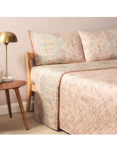 BASSETTI COMPLETO LENZUOLA MATRIMONIALE IN RASO - INDIAN...