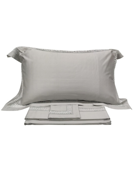 G.P. COMPLETO LENZUOLA MATRIMONIALE IN RASO 100% COTONE - NEVE