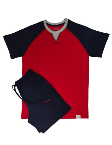 JAMAS PIGIAMA UOMO GIROCOLLO MEZZA MANICA E...