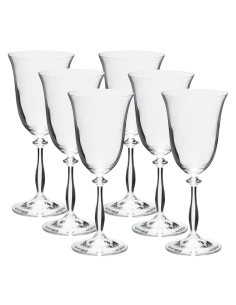 BOHEMIA SET 6 CALICI VINO 350 ML IN CRISTALLO - ANGELA
