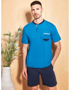 QBO PIGIAMA UOMO A SERAFINO MEZZA MANICA E PANTALONE CORTO