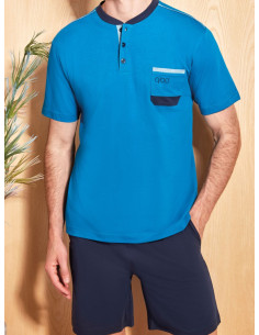 QBO PIGIAMA UOMO A SERAFINO MEZZA MANICA E PANTALONE CORTO 2
