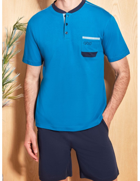 QBO PIGIAMA UOMO A SERAFINO MEZZA MANICA E PANTALONE CORTO