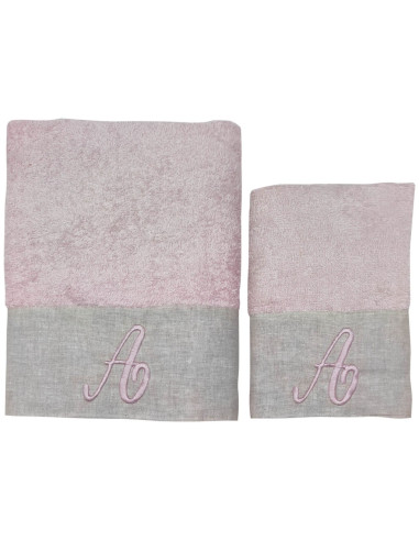 BIANCOPERLA SET 2 ASCIUGAMANI VISO E OSPITE CON...