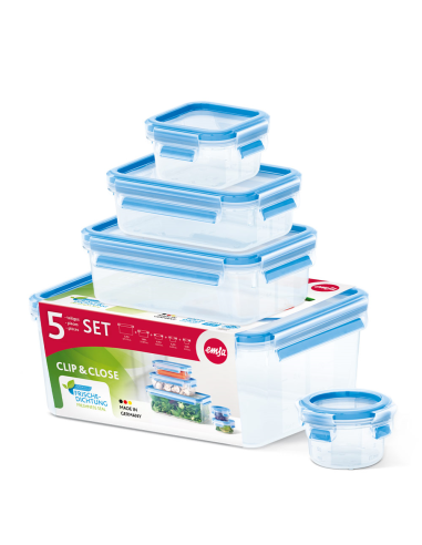EMSA SET 5 CONTENITORE ERMETICI - CLIP & CLOSE