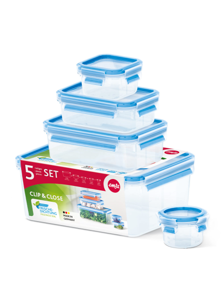 EMSA SET 5 CONTENITORE ERMETICI - CLIP & CLOSE