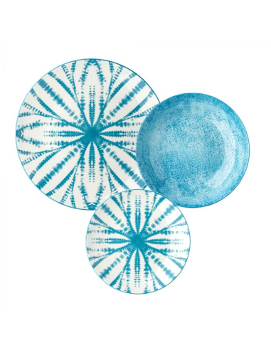 EVVIVA SERVIZIO PIATTI 18 PEZZI PORCELLANA - BATIK