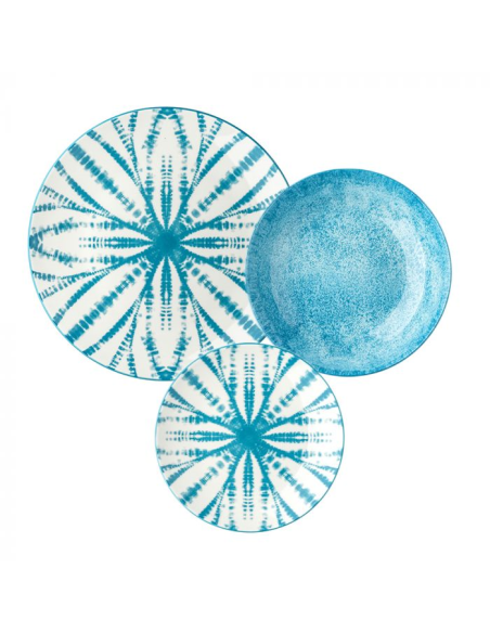 EVVIVA SERVIZIO PIATTI 18 PEZZI PORCELLANA - BATIK