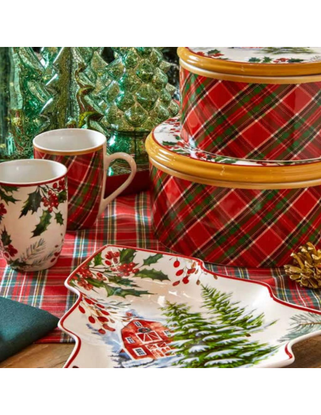 FADE SCATOLA NATALIZIA CON COPERCHIO 21 X H10 CM - SCOTTISH