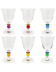ONLYLUX SET 6 CALICI ACQUA 28 CL IN VETRO - ARLECCHINO