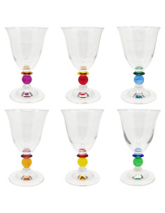 ONLYLUX SET 6 CALICI VINO 21 CL IN VETRO - ARLECCHINO