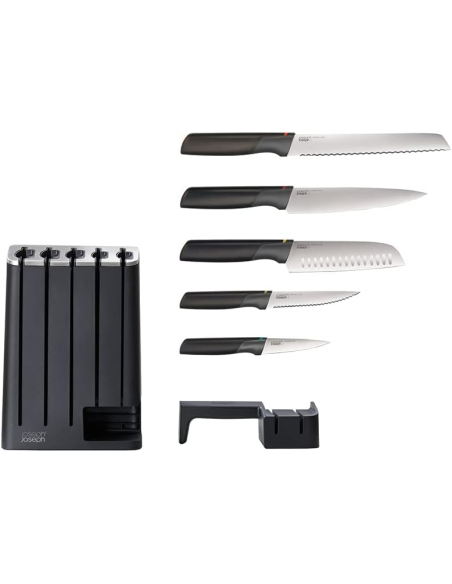 JOSEPH JOSEPH SET 5 COLTELLI CON AFFILACOLTELLI 35X16 CM - ELEVATE SLIMBLOCK