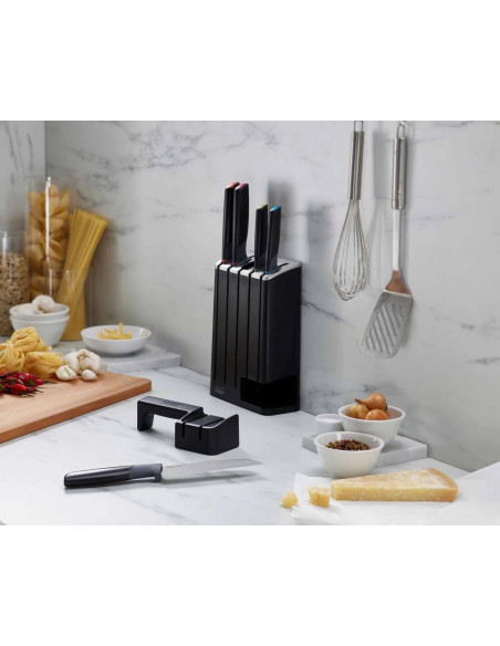 JOSEPH JOSEPH SET 5 COLTELLI CON AFFILACOLTELLI 35X16 CM - ELEVATE SLIMBLOCK