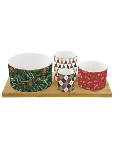 EASY LIFE SET APERITIVO CON 4 CIOTOLE 29X13 CM - FANCY CHRISTMAS