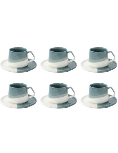 EASY LIFE SET 6 TAZZE CAFFÈ CON PIATTINO 130 ML - DOUBLE