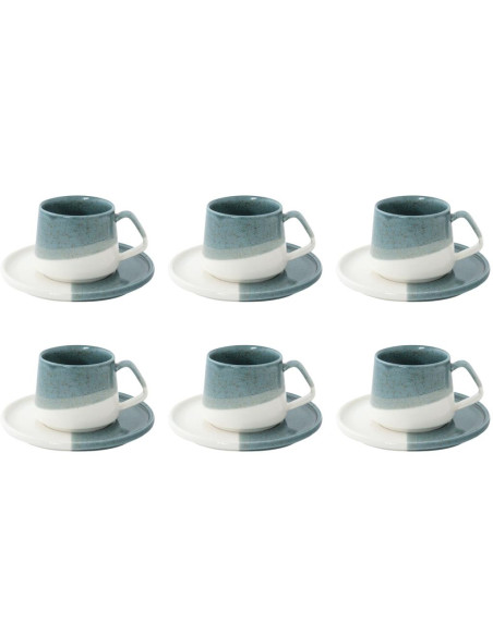 EASY LIFE SET 6 TAZZE CAFFÈ CON PIATTINO 130 ML - DOUBLE
