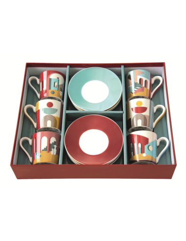EASY LIFE SET 6 TAZZE CAFFÈ CON PIATTINO 100 ML...