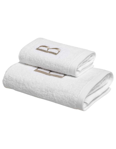 BIANCOPERLA SET 2 ASCIUGAMANI VISO E OSPITE CON...