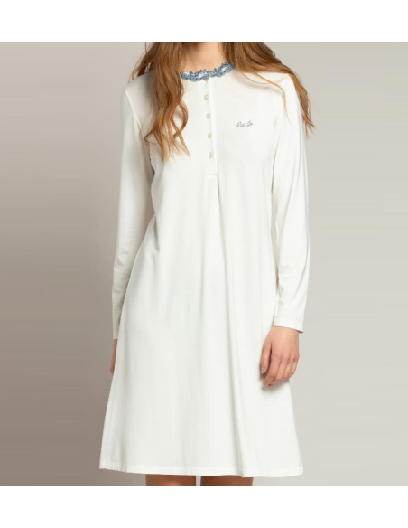 LIU JO CAMICIA DA NOTTE DONNA A SERAFINO MANICA LUNGA - INTERLOCK