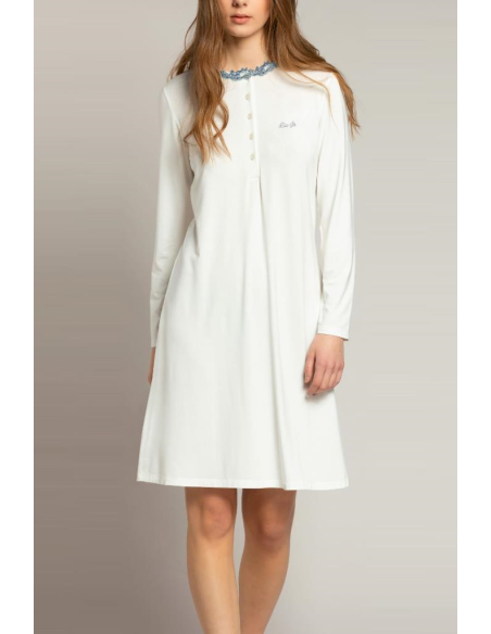 LIU JO CAMICIA DA NOTTE DONNA A SERAFINO MANICA LUNGA - INTERLOCK