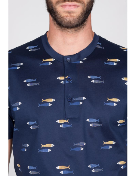 JULIPET PIGIAMA UOMO SERAFINO MEZZA MANICA E PANTALONCINO - FARO