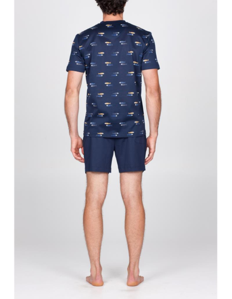 JULIPET PIGIAMA UOMO SERAFINO MEZZA MANICA E PANTALONCINO - FARO